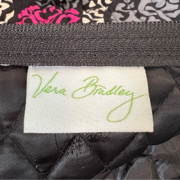 VERA BRADLEY Canterberry Magenta XL Duffle Bag Black Hot Pink 2013 Travel - Picture 13 of 14